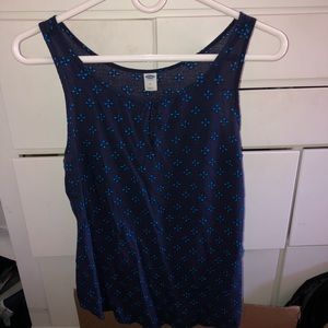 Blue Patterned Tank Blouse - Old Navy